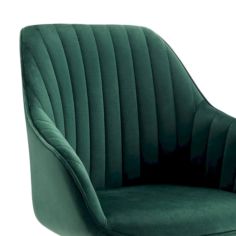 Art Leon Set of 2 Velvet Swivel Dining Chair with Golden Legs