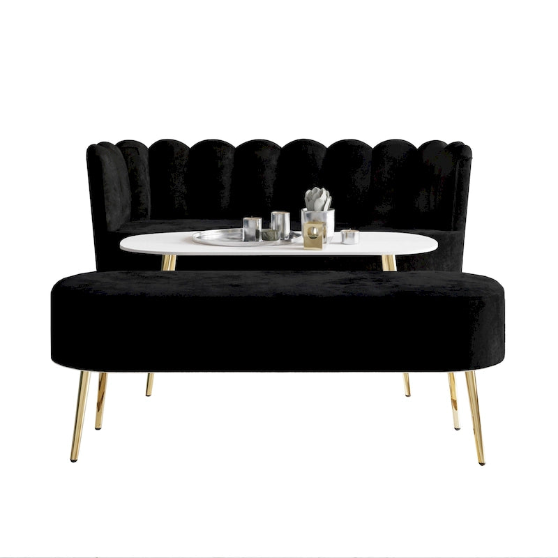 CraftPorch Luxurious Velvet Upholstered 3-piece Living Set