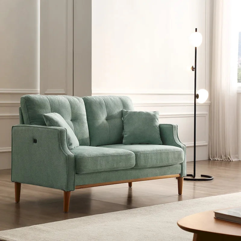Loveseat With Waterproof Fabric, USB Charge