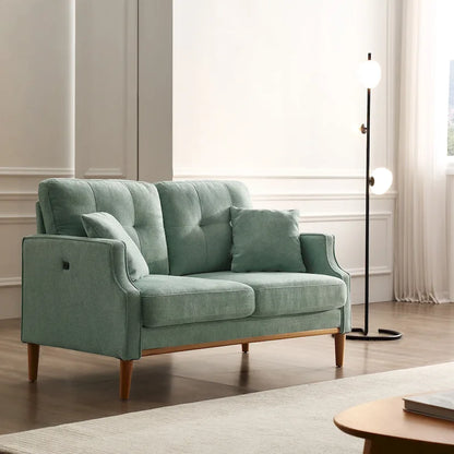 Loveseat With Waterproof Fabric, USB Charge