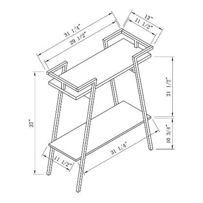 Russell Urban 31-inch Metal Two-tier Console Table