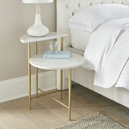 Steve Silver Parkes White Marble Top Accent Table