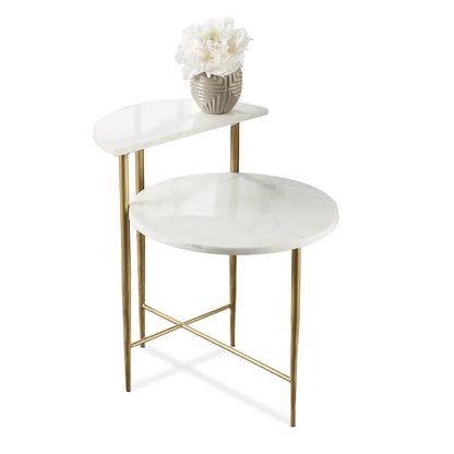 Steve Silver Parkes White Marble Top Accent Table