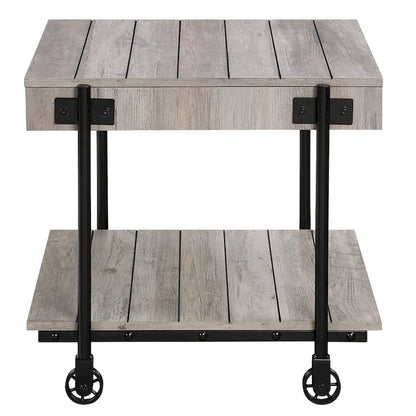 Hyssop Farmhouse Steel 2-Piece Coffee Table Set with Shelf by Furniture of America