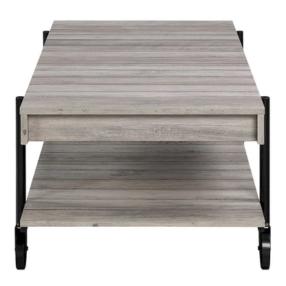 Hyssop Farmhouse Steel 2-Piece Coffee Table Set with Shelf by Furniture of America