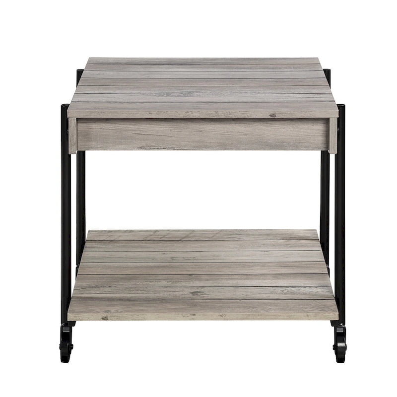Hyssop Farmhouse Steel 2-Piece Coffee Table Set with Shelf by Furniture of America