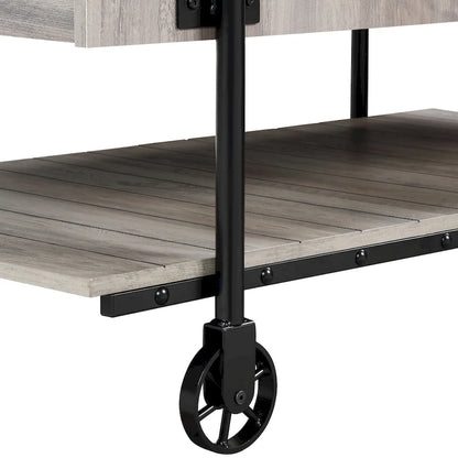Hyssop Farmhouse Steel 2-Piece Coffee Table Set with Shelf by Furniture of America