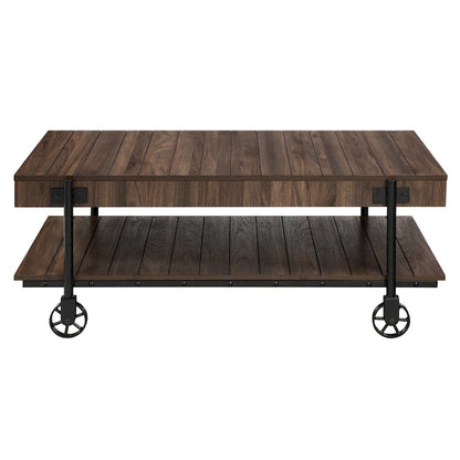 Hyssop Farmhouse Steel 2-Piece Coffee Table Set with Shelf by Furniture of America