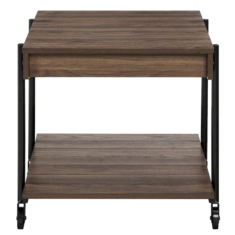 Hyssop Farmhouse Steel 2-Piece Coffee Table Set with Shelf by Furniture of America