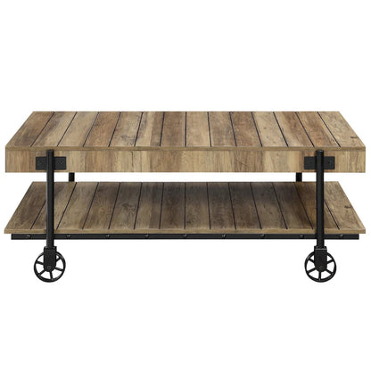 Hyssop Farmhouse Steel 2-Piece Coffee Table Set with Shelf by Furniture of America