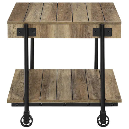 Hyssop Farmhouse Steel 2-Piece Coffee Table Set with Shelf by Furniture of America