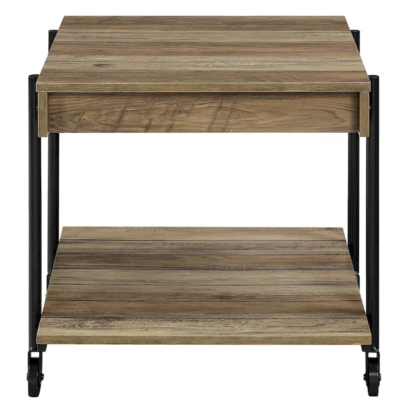 Hyssop Farmhouse Steel 2-Piece Coffee Table Set with Shelf by Furniture of America