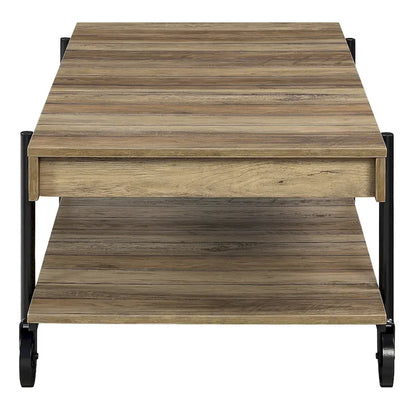 Hyssop Farmhouse Steel 2-Piece Coffee Table Set with Shelf by Furniture of America