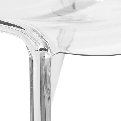 Stackable Acrylic Minimalist Plastic Dining Chair Modern Full Back Transparent Accent Side Chair for Kitchen Set of 2