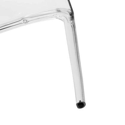 Stackable Acrylic Minimalist Plastic Dining Chair Modern Full Back Transparent Accent Side Chair for Kitchen Set of 2