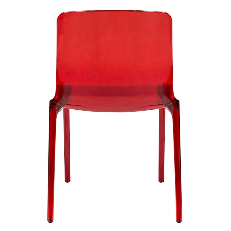 Stackable Acrylic Minimalist Plastic Dining Chair Modern Full Back Transparent Accent Side Chair for Kitchen Set of 2