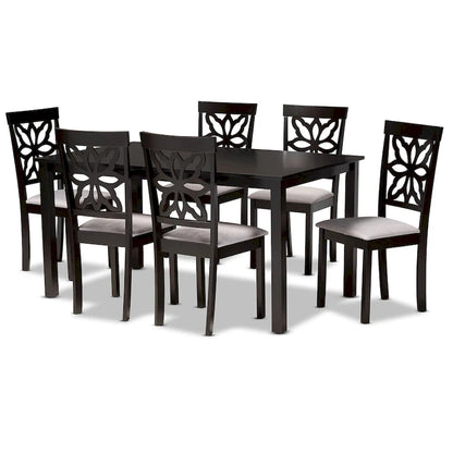 Dallas Modern and Contemporary Wood 7-Piece Dining Set