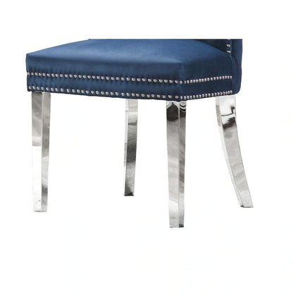 Best Quality Furniture 7-Piece Stainless Steel Nailhead Trim Dining Set