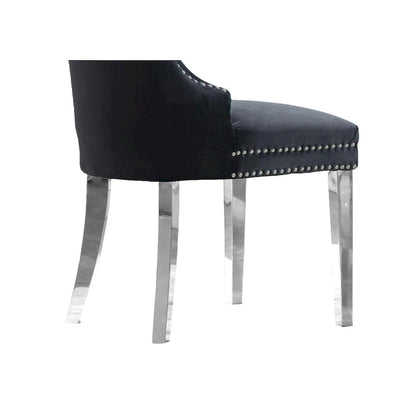 Best Quality Furniture 7-Piece Stainless Steel Nailhead Trim Dining Set
