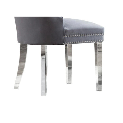 Best Quality Furniture 7-Piece Stainless Steel Nailhead Trim Dining Set