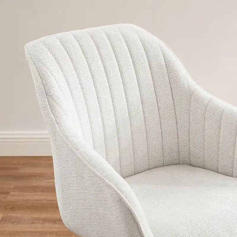 Art Leon Set of 2 Mid-century Swivel Dining Chairs with Wood Legs