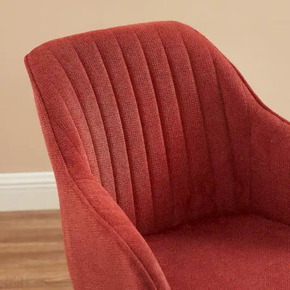Art Leon Set of 2 Mid-century Swivel Dining Chairs with Wood Legs