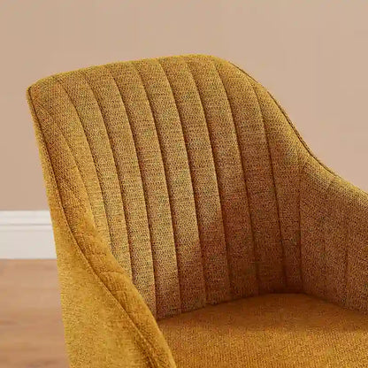 Art Leon Set of 2 Mid-century Swivel Dining Chairs with Wood Legs