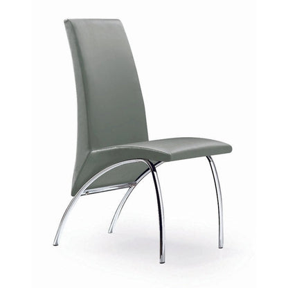 Hamil Leatherette Dining Chair with Chrome Legs Set of 2
