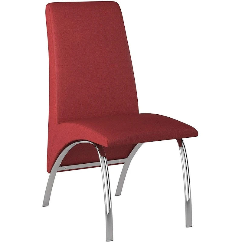 Hamil Leatherette Dining Chair with Chrome Legs Set of 2
