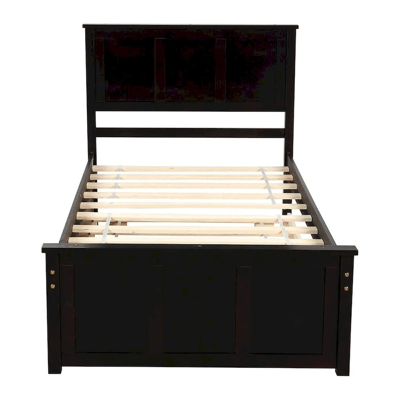 Merax Twin Size Platform Bed with Trundle