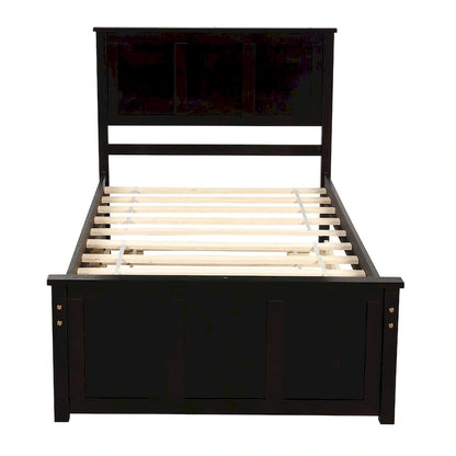 Merax Twin Size Platform Bed with Trundle
