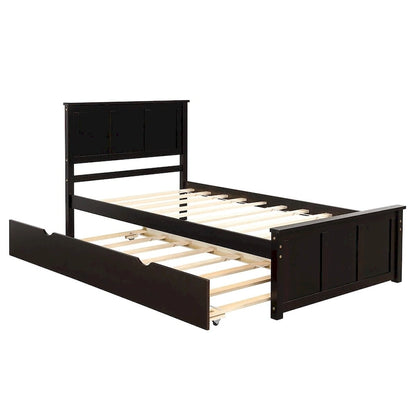 Merax Twin Size Platform Bed with Trundle