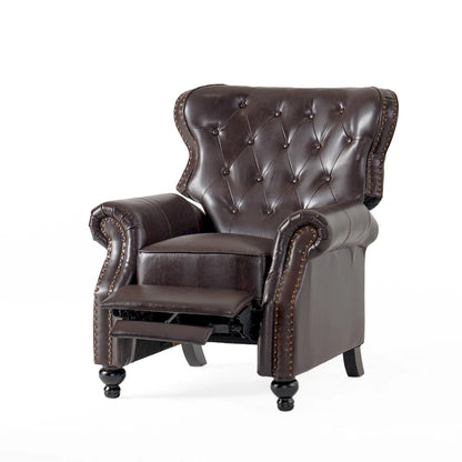 Walder Contemporary Tufted Recliner with Nailhead Trim by Christopher Knight Home