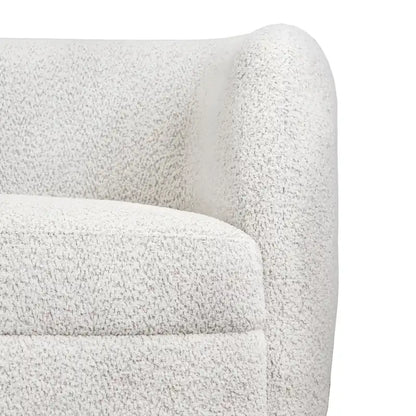 Furniture of America Ophelia Modern Curved Arms Boucle Sofa Couch with Kidney Style Seat and Round Wooden Legs