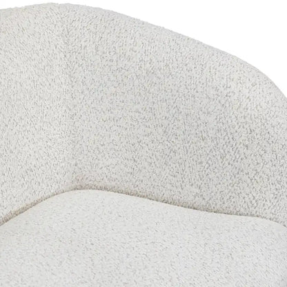 Furniture of America Ophelia Modern Curved Arms Boucle Sofa Couch with Kidney Style Seat and Round Wooden Legs
