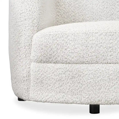 Furniture of America Ophelia Modern Curved Arms Boucle Sofa Couch with Kidney Style Seat and Round Wooden Legs