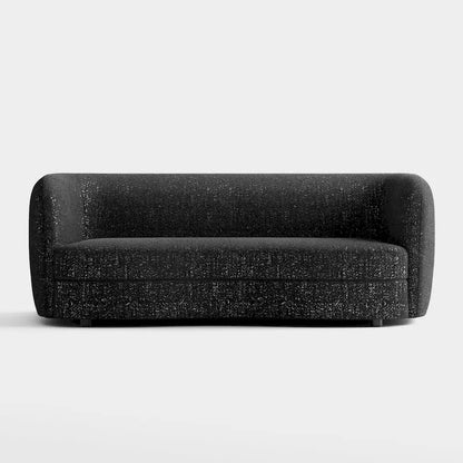 Furniture of America Ophelia Modern Curved Arms Boucle Sofa Couch with Kidney Style Seat and Round Wooden Legs