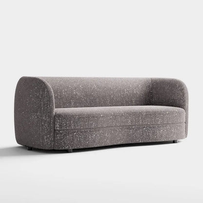 Furniture of America Ophelia Modern Curved Arms Boucle Sofa Couch with Kidney Style Seat and Round Wooden Legs
