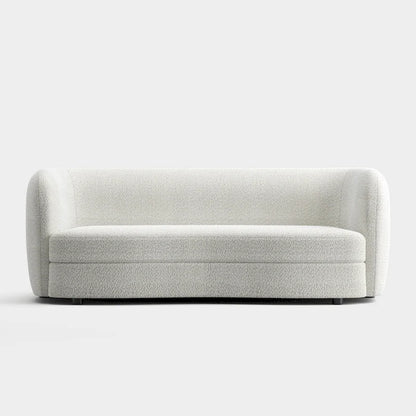 Furniture of America Ophelia Modern Curved Arms Boucle Sofa Couch with Kidney Style Seat and Round Wooden Legs