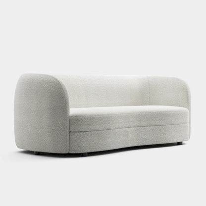 Furniture of America Ophelia Modern Curved Arms Boucle Sofa Couch with Kidney Style Seat and Round Wooden Legs