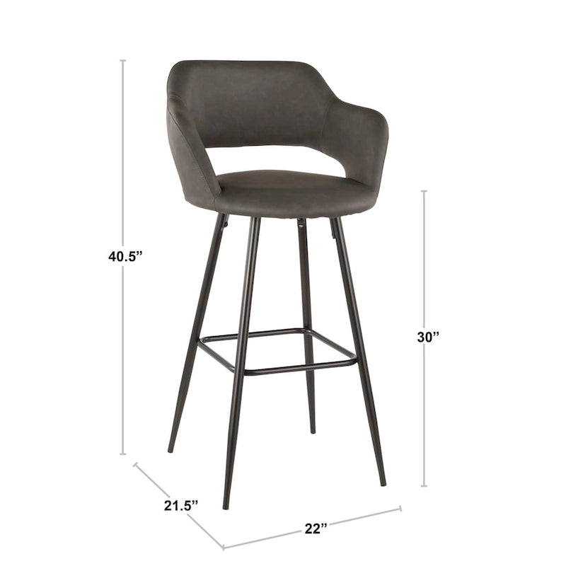 Carson Carrington Vallen Faux Leather Bar Stools (Set of 2) - N/A