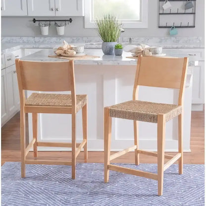 Caelan Seagrass 24-Inch Counter Stool (Set of 2)