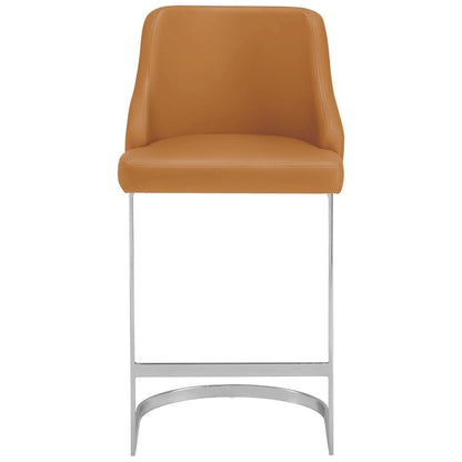Velvet/Faux Leather Barstool, Counter Height Stools Set of 3 - 18.9W x 20.5D x 36.6H