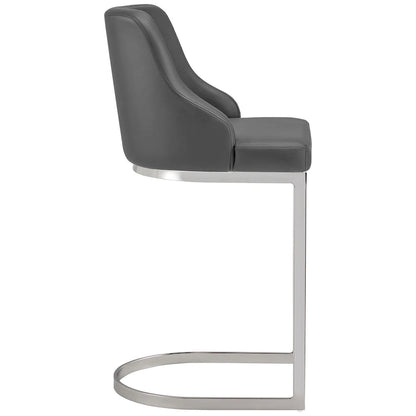 Velvet/Faux Leather Barstool, Counter Height Stools Set of 3 - 18.9W x 20.5D x 36.6H