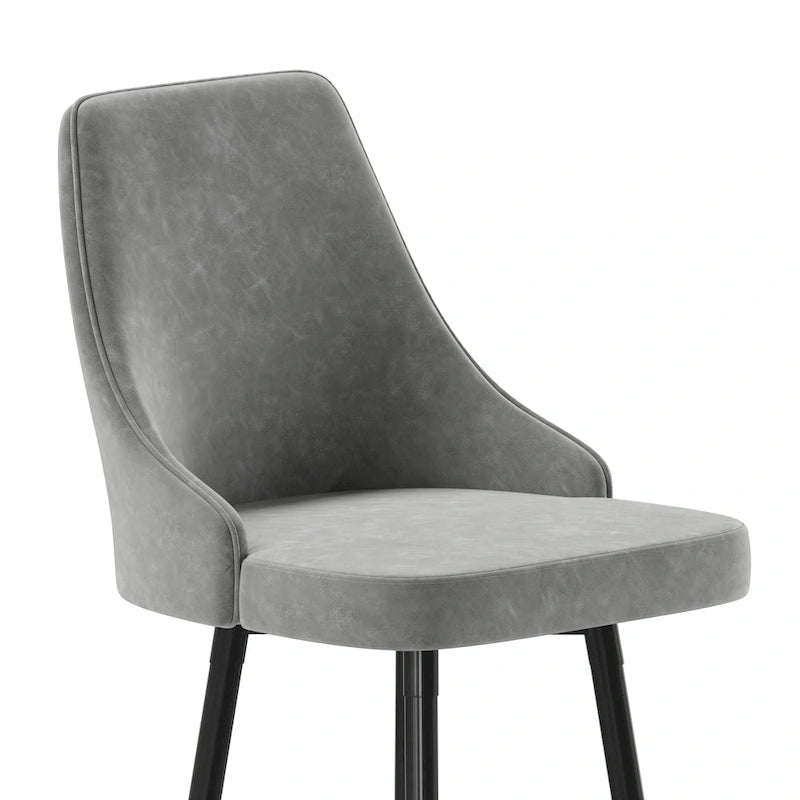 Commercial LeatherSoft Bar Height Stool with Metal Feet & Footrests - 2 Pack - 18.5W x 20D x 43.25H