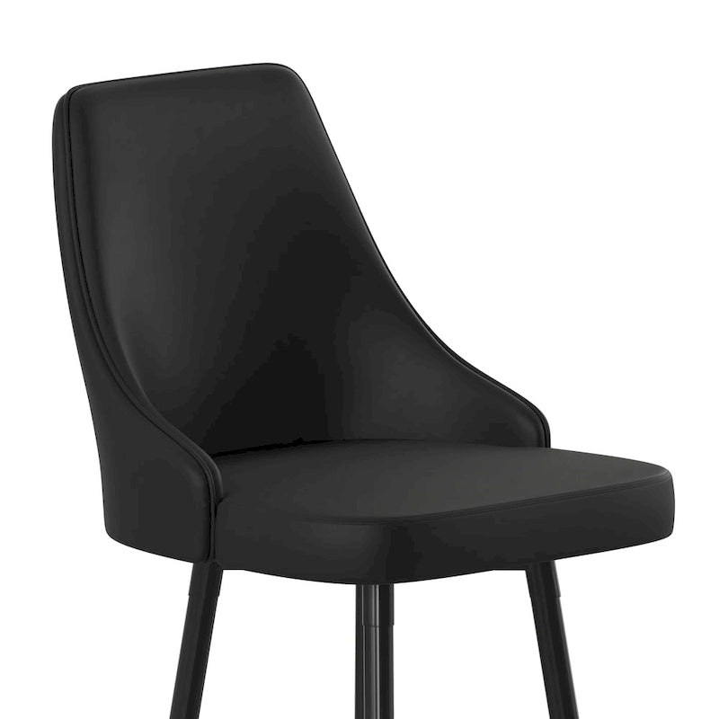 Commercial LeatherSoft Bar Height Stool with Metal Feet & Footrests - 2 Pack - 18.5W x 20D x 43.25H