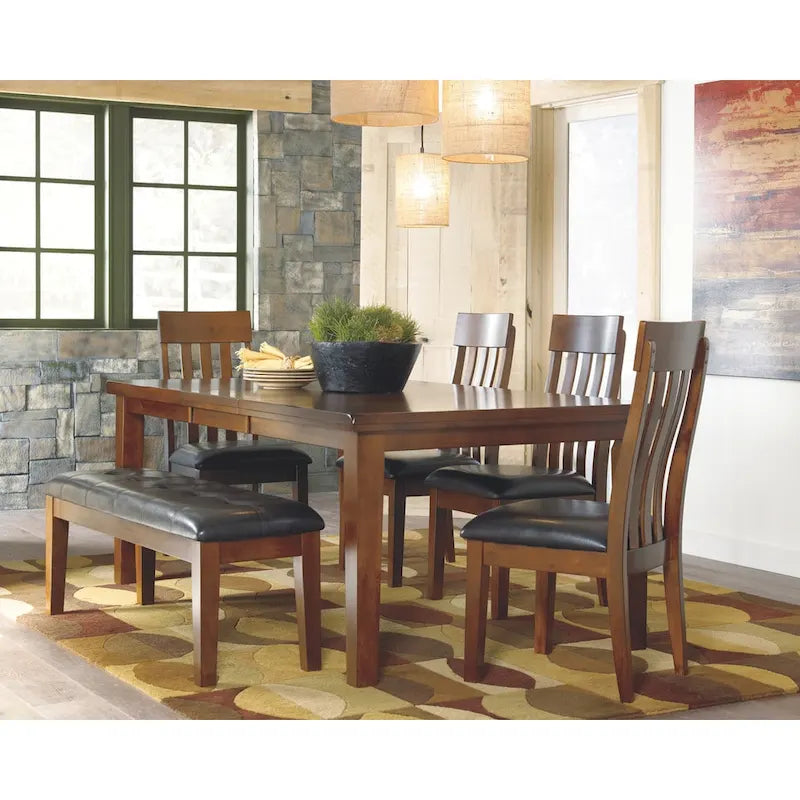 Signature Design by Ashley Ralene Brown Leatherette Dining Bench - 49.75 W x 16.25 D x 18.5 H