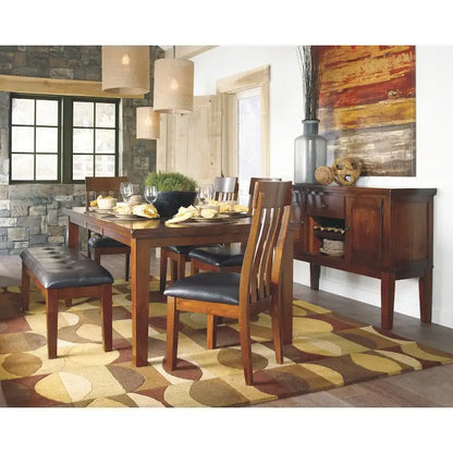 Signature Design by Ashley Ralene Brown Leatherette Dining Bench - 49.75 W x 16.25 D x 18.5 H