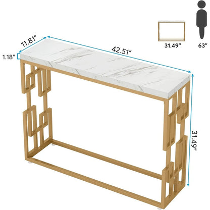 Modern Gold Console Table, 42.5 Entryway Hallway Table, Sofa Tables