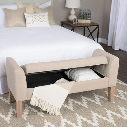 Copper Grove Chugach Tufted Storage Bench Settee Sand Dune